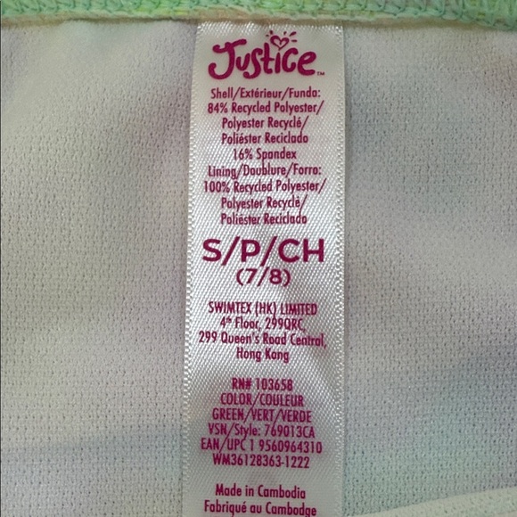 Justice Girl Tie-Dye Tankini Camisole Top with Ruffles Size S (7/8) - Picture 3 of 4